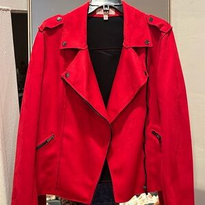 Philosophy red faux suede jacket
